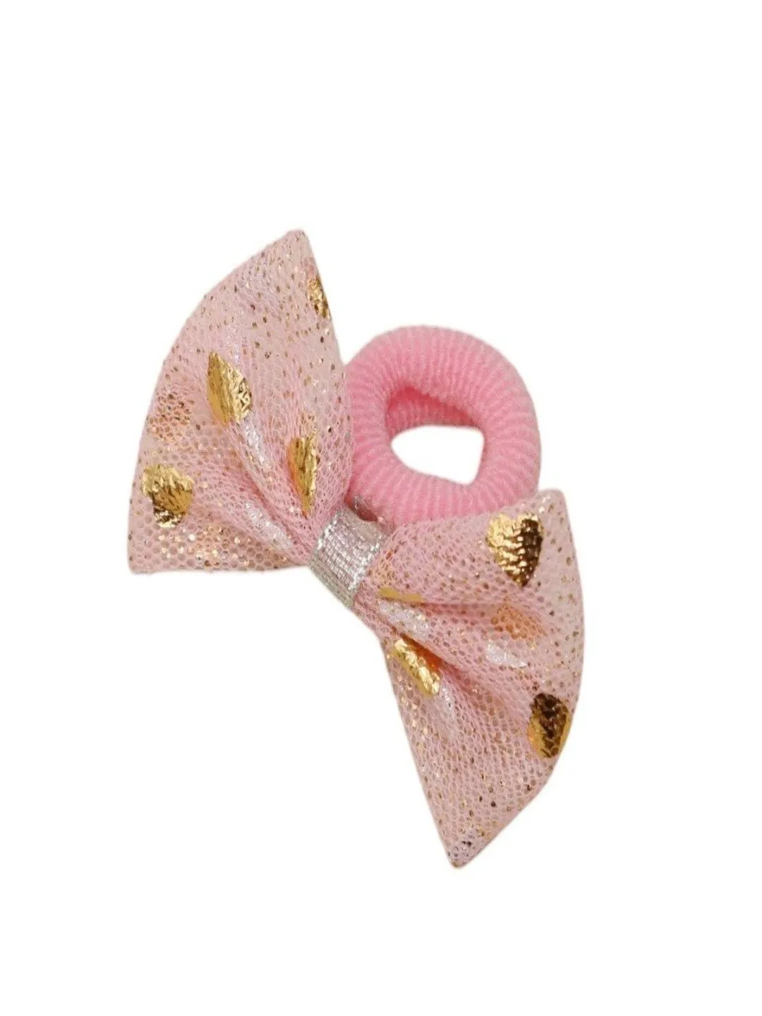 Charming Red Lace and Pink Glitter Bow Clips Set