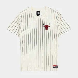 Chicago Bulls Throwback Mens Short Sleeve Shirt (Beige)