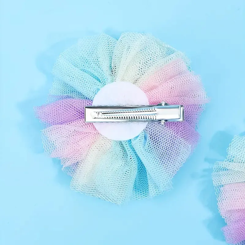 Chiffon Rainbow Unicorn Hair Clip