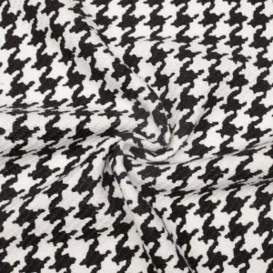 Ciara Black & White Houndstooth Cotton Jacquard