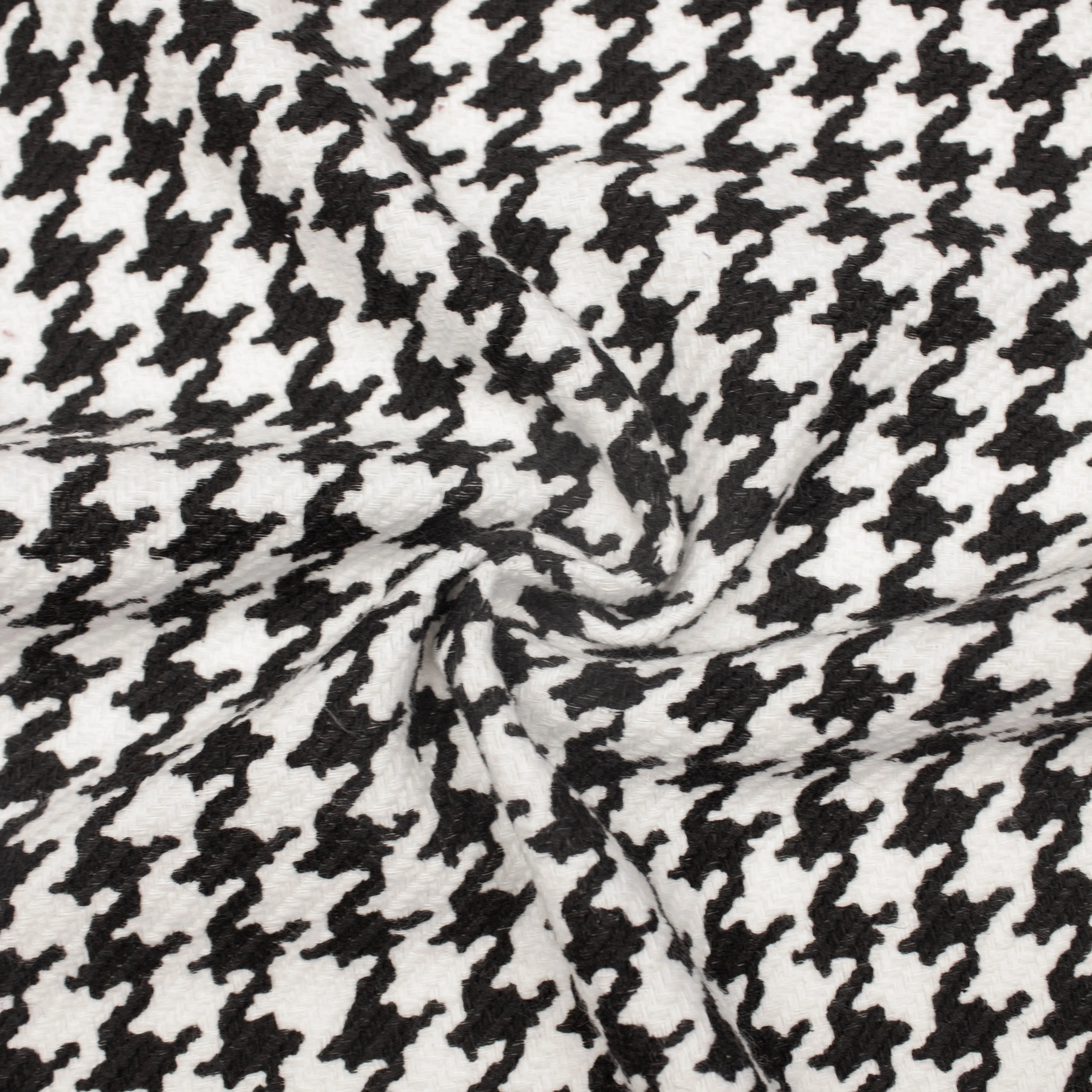 Ciara Black & White Houndstooth Cotton Jacquard