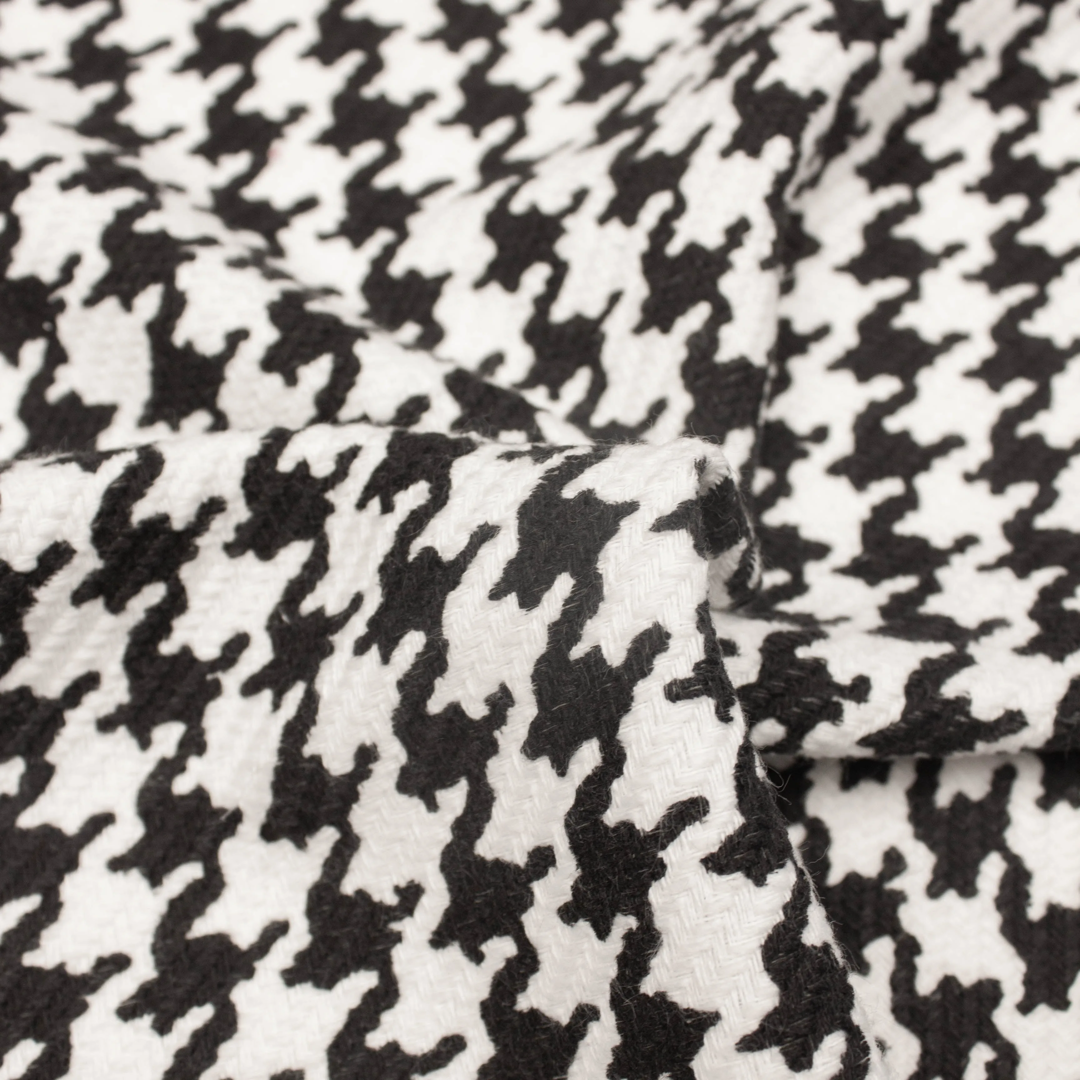 Ciara Black & White Houndstooth Cotton Jacquard