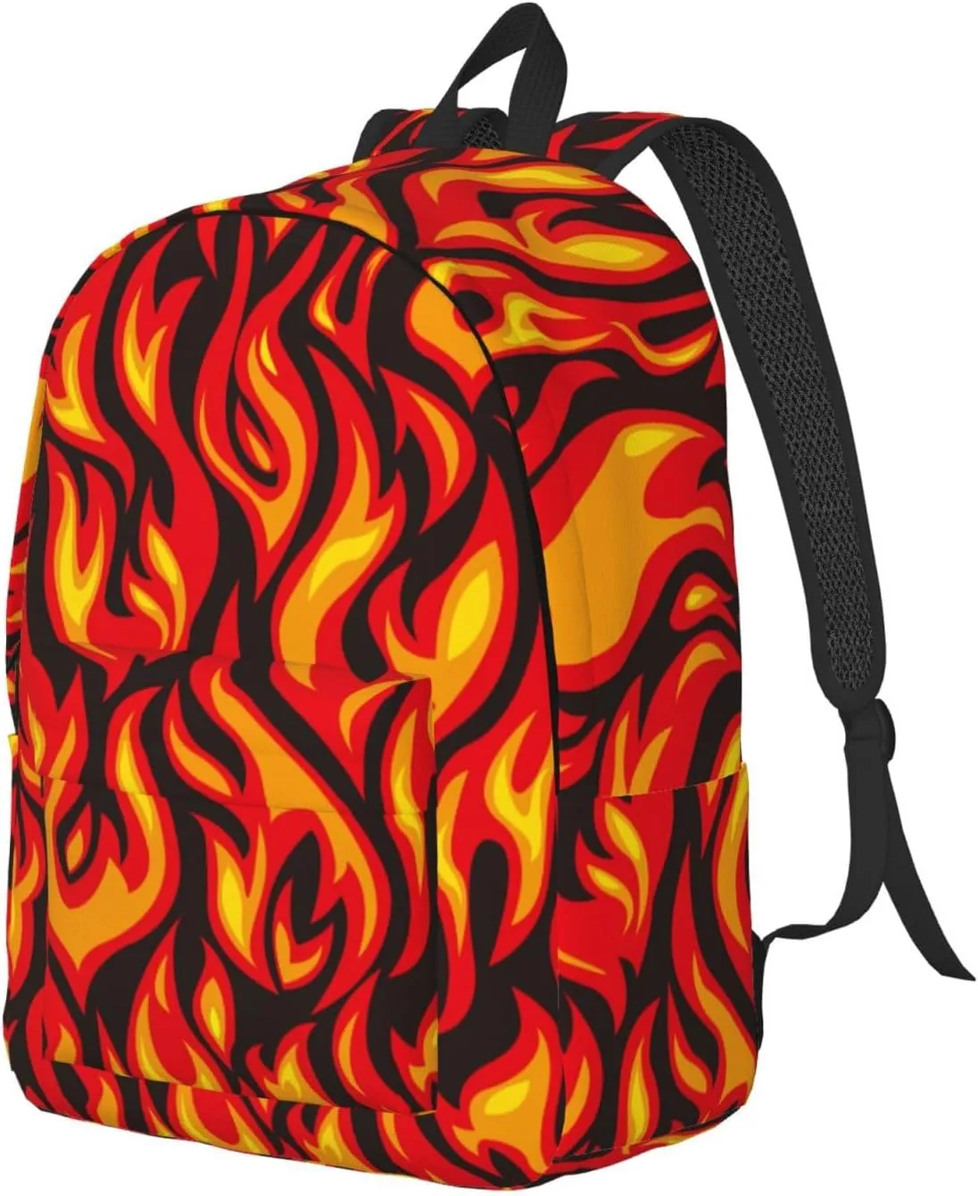 Cool Fire Fun Backpack for Girls Boys Women Lightweight Canvas Bookbag Casual Daypack for Travel Outdoor Camping, 17 Inch