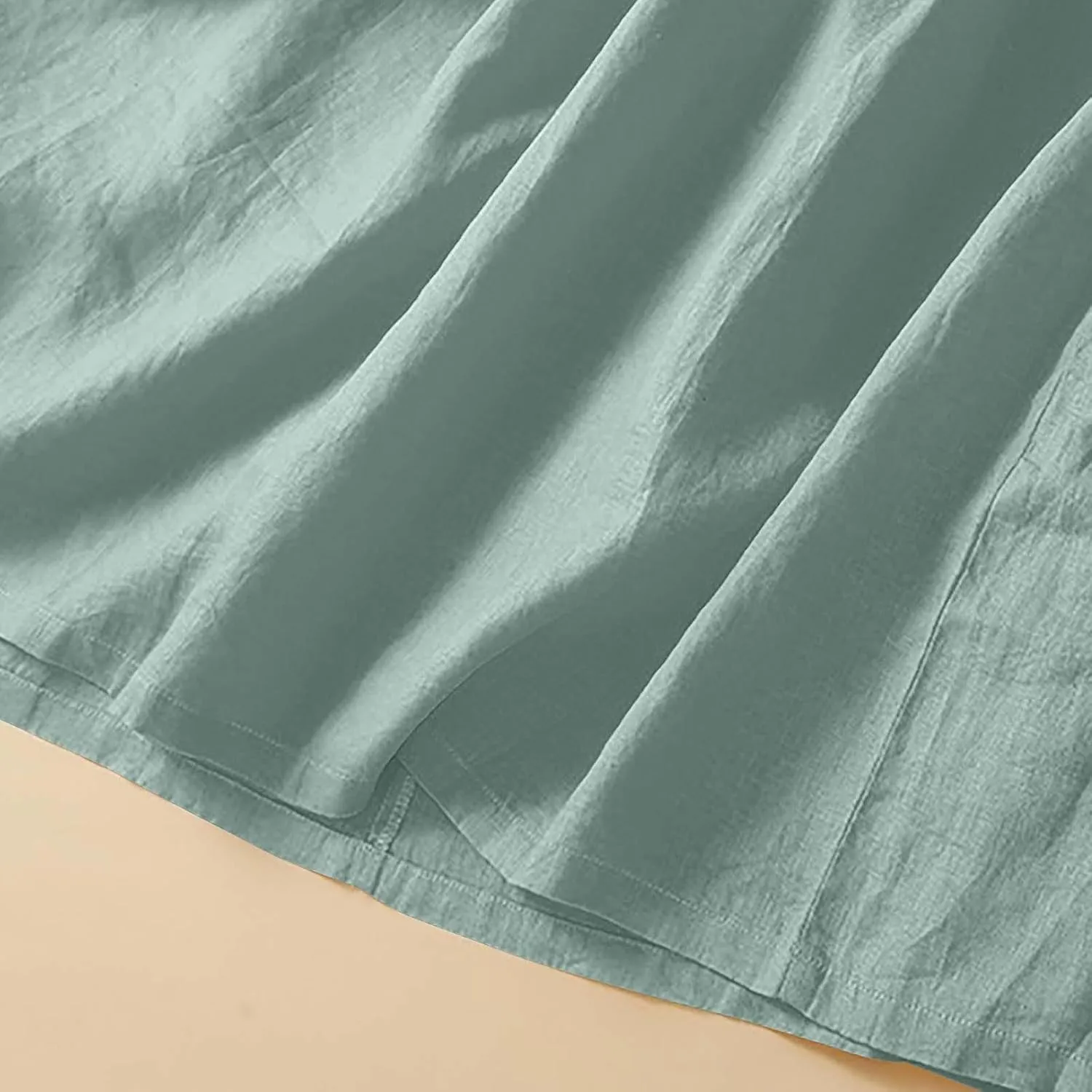 Cotton Linen Dresses for Women Casual Short Sleeve Collared Maxi Dress Spring Vacation Fashion Elegantes Dresses