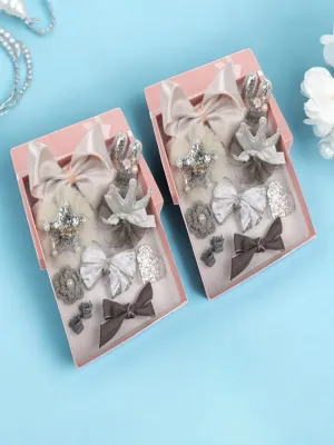 Cute Hair Clips Set for Girls - Silver, Pack of 2