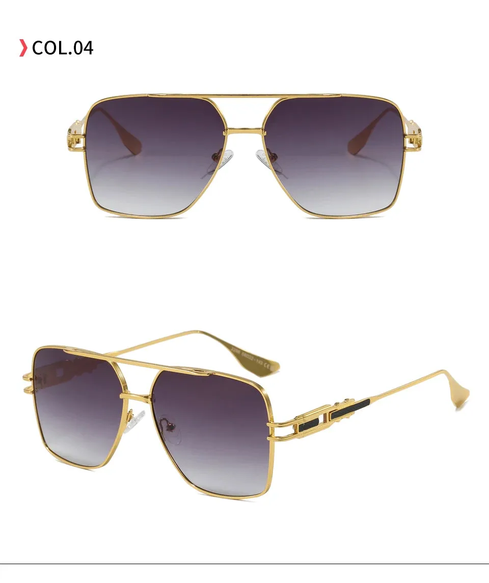 Cyrus Unisex Retro Double Bridge Metal Frame Aviator Sunglasses