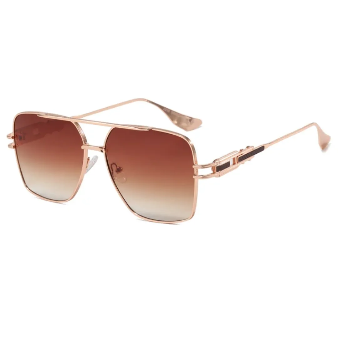 Cyrus Unisex Retro Double Bridge Metal Frame Aviator Sunglasses