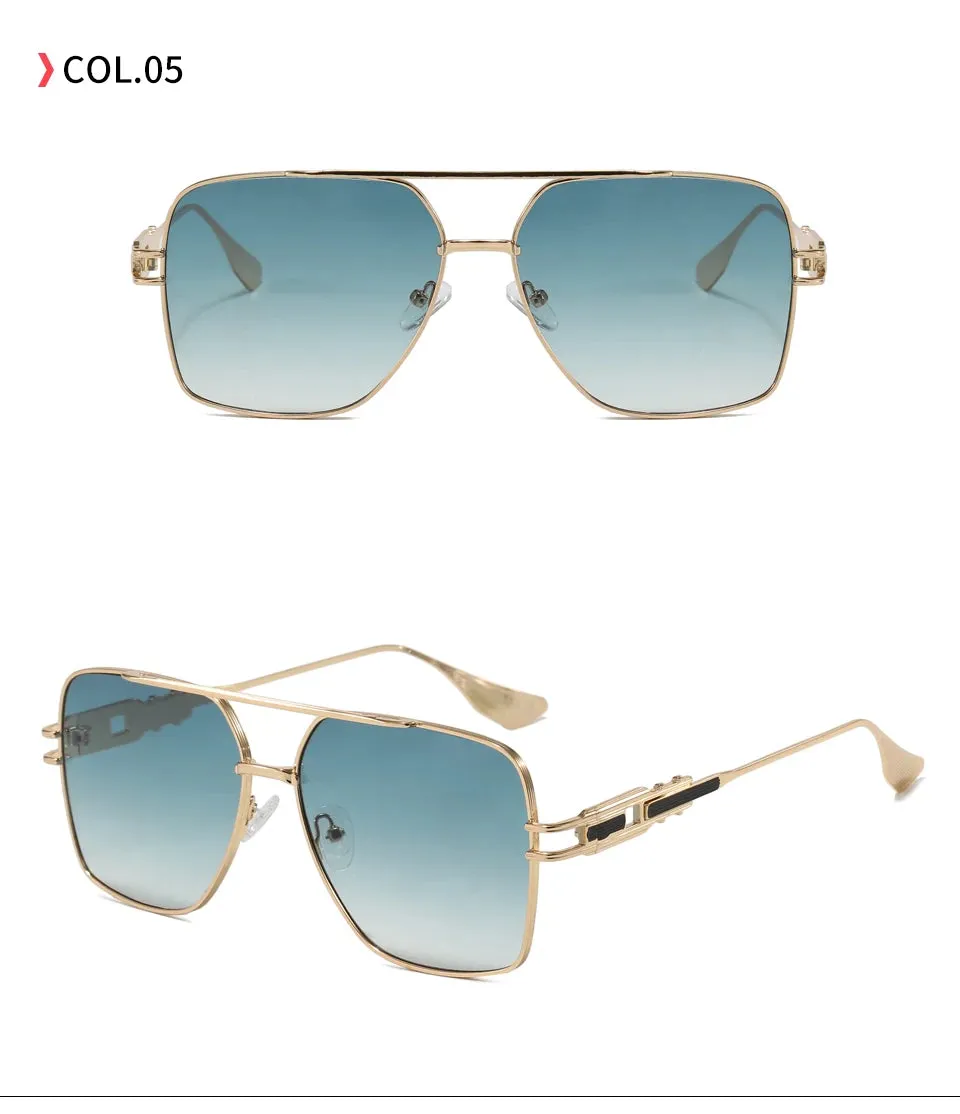 Cyrus Unisex Retro Double Bridge Metal Frame Aviator Sunglasses