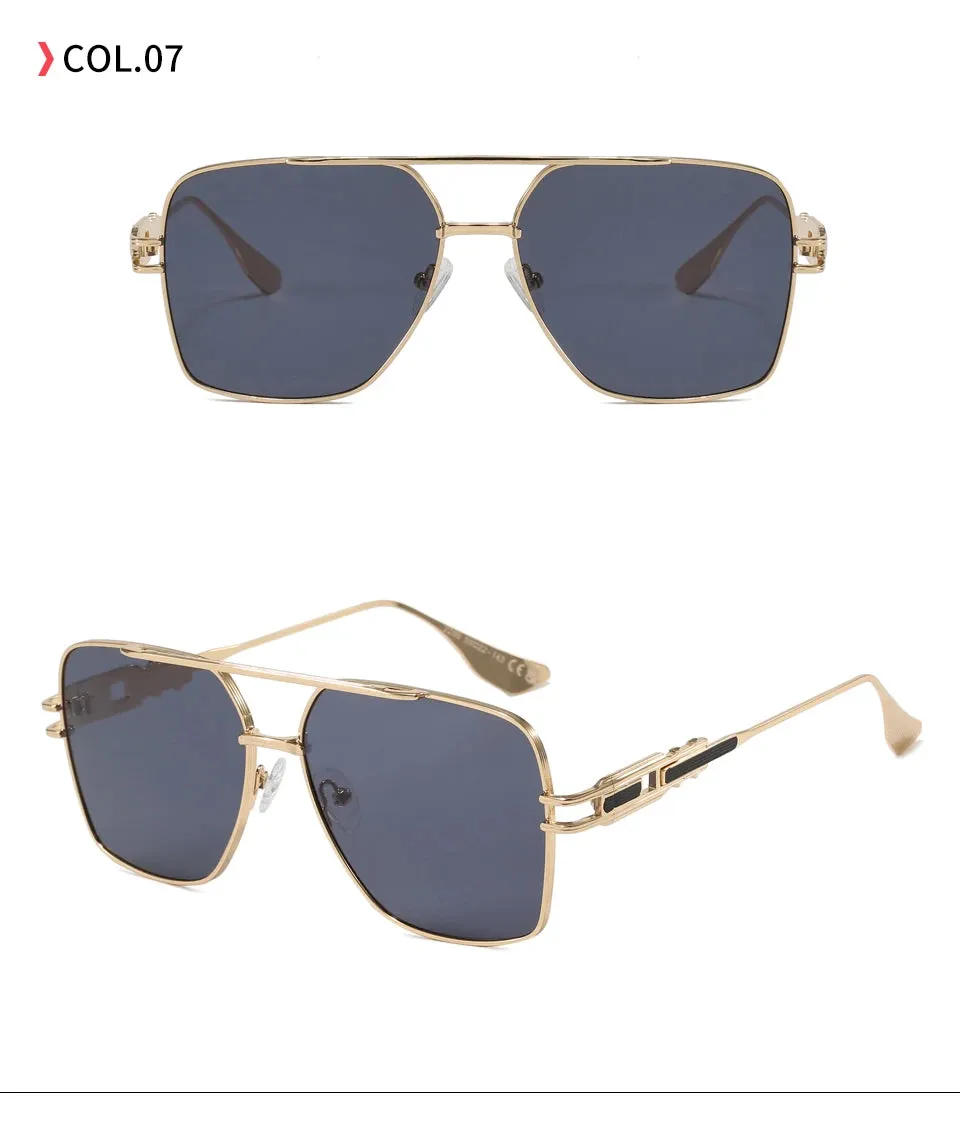 Cyrus Unisex Retro Double Bridge Metal Frame Aviator Sunglasses