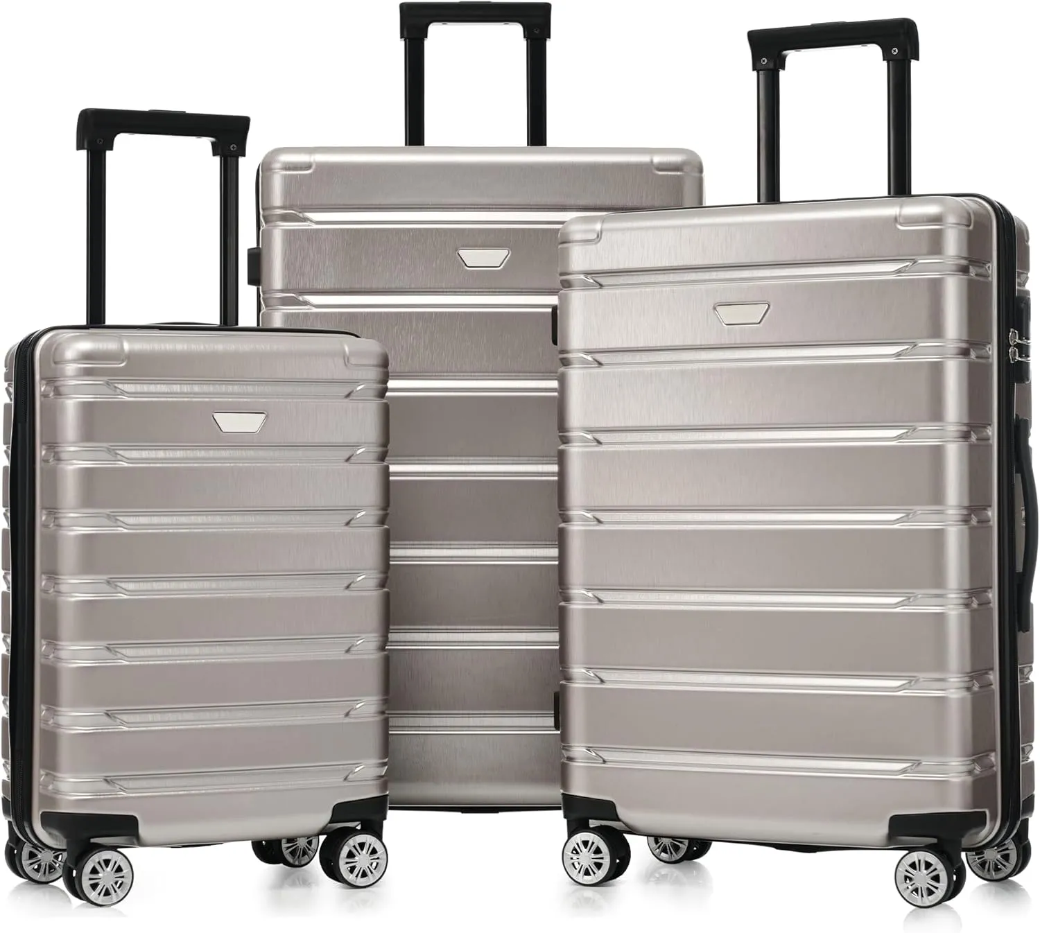 DEINPPA Hardshell Luggage Set 3 Piece, Durable ABS PC Travel Suitcase with Spinner Wheels for Men Women (20/24/28 Inch)