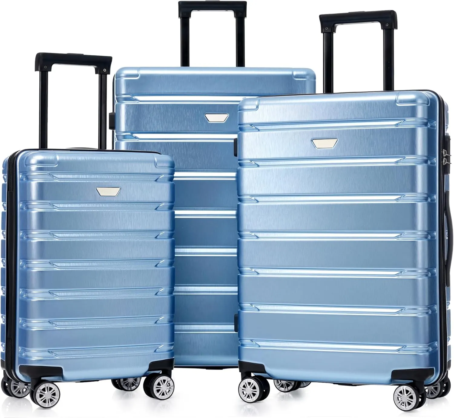 DEINPPA Hardshell Luggage Set 3 Piece, Durable ABS PC Travel Suitcase with Spinner Wheels for Men Women (20/24/28 Inch)