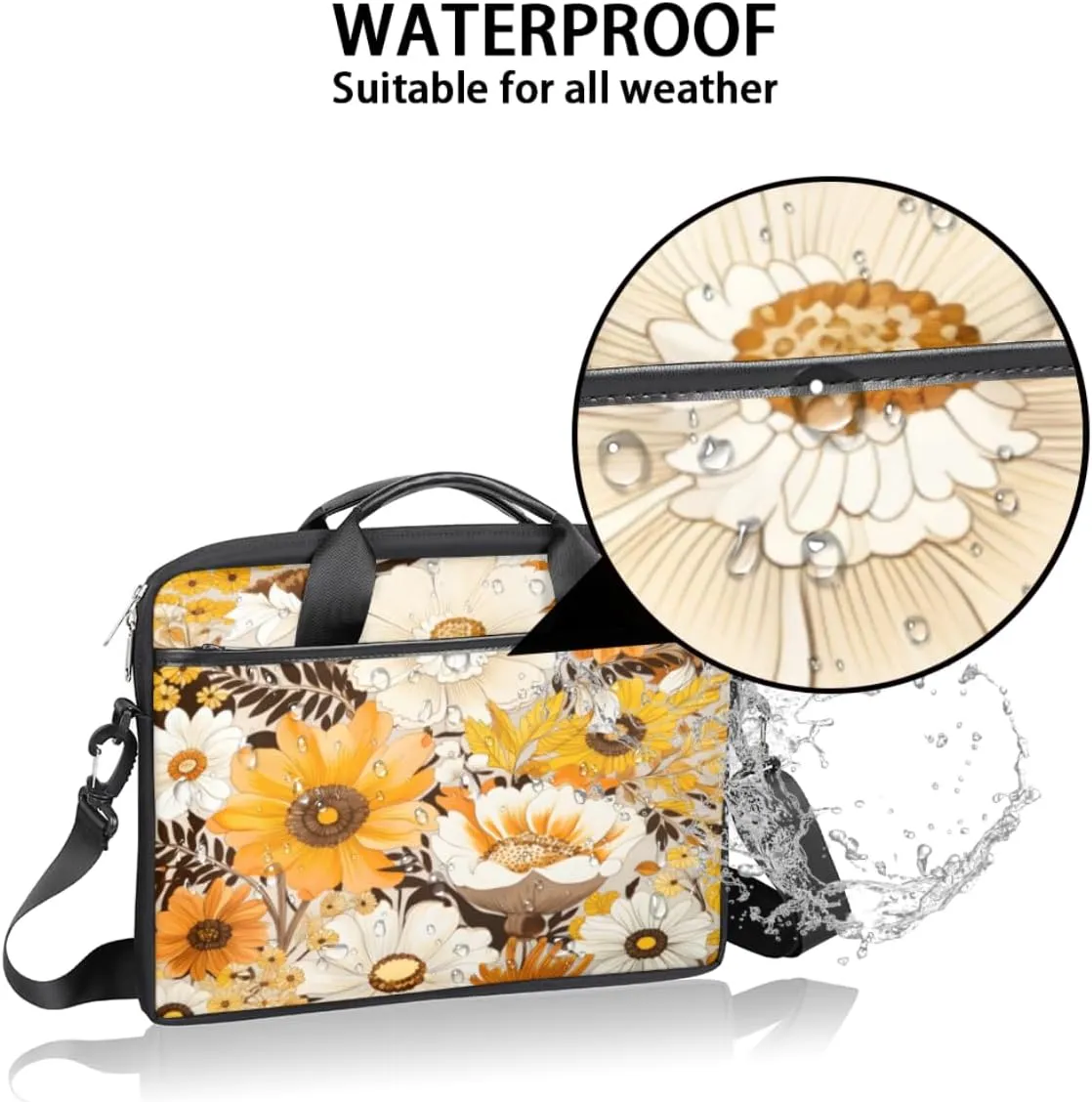 Eiffel Tower Fun Pattern Laptop Shoulder Bag for Tablet Computer Notebook Sleeve Messenger Carrying Case Briefcase Tote