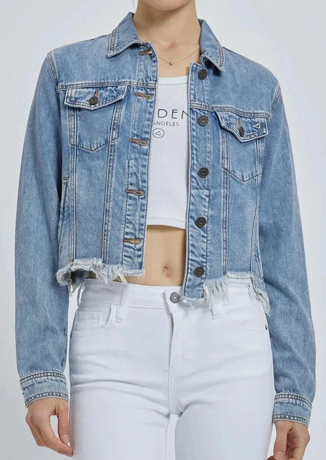 fray denim jacket