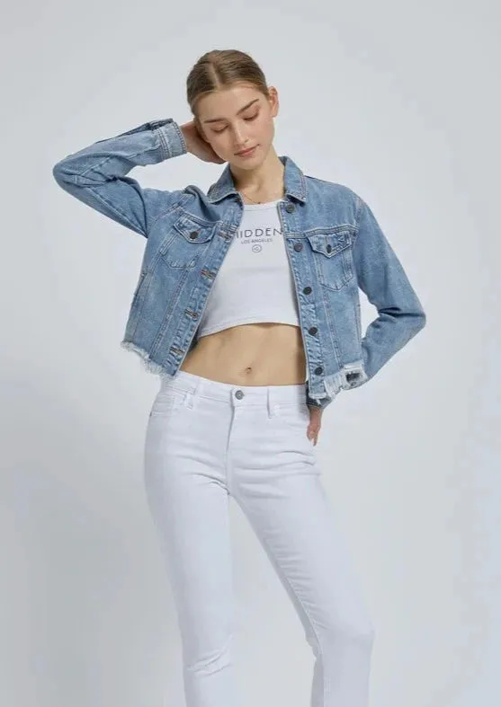fray denim jacket