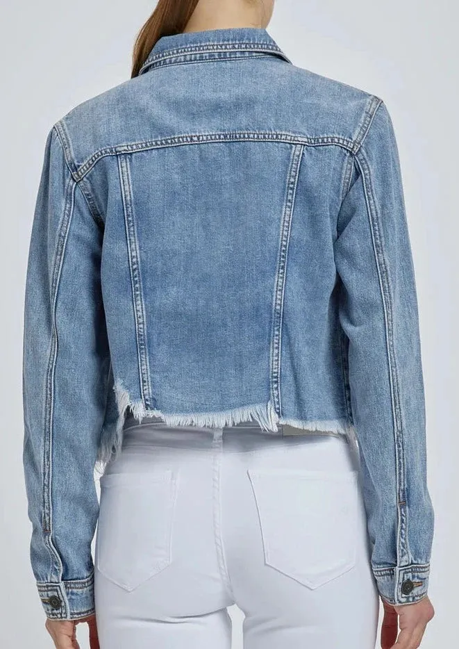 fray denim jacket