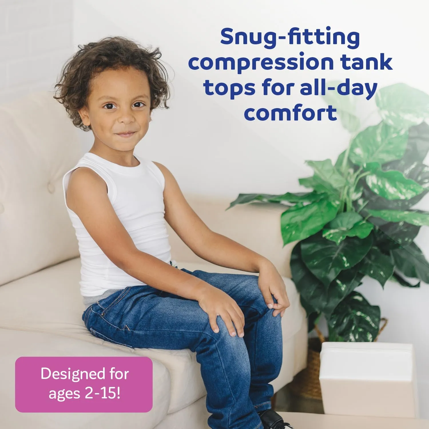 Fun & Function - Hug Tank Top - Sensory Compression Shirt, Undershirt Hugger for Kids - Compression Clothes for Sensory Needs