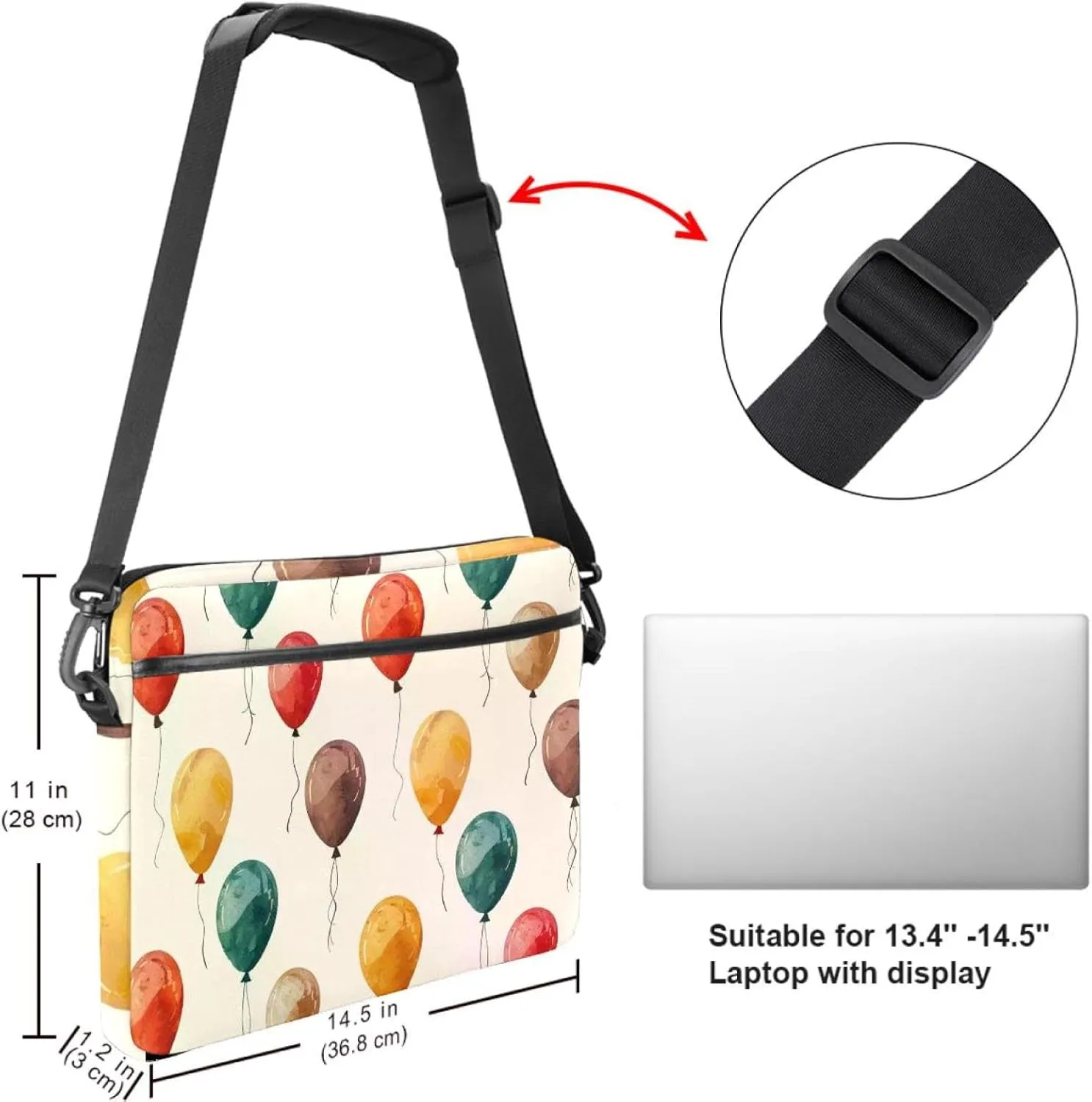 Fun Animal Green Gator Crocodile Laptop Bag Case Computer Sleeve Shoulder Messenger Bag for Work School