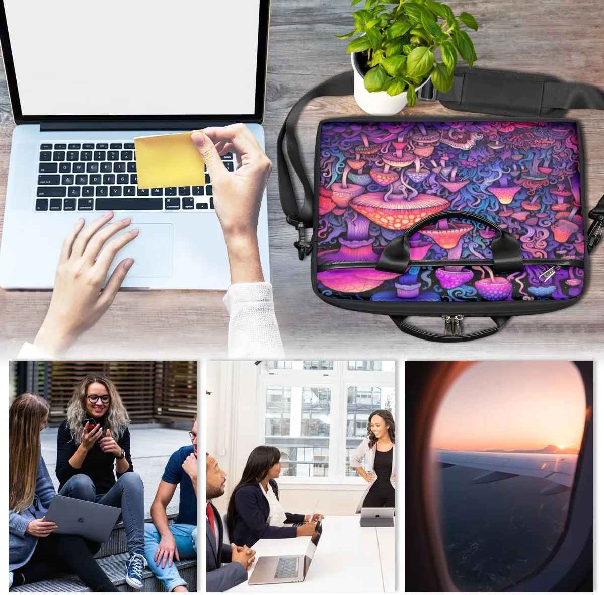 Fun Camouflage Pattern Laptop Shoulder Bag for Tablet Computer Notebook Sleeve Messenger Carrying Case Briefcase Tote