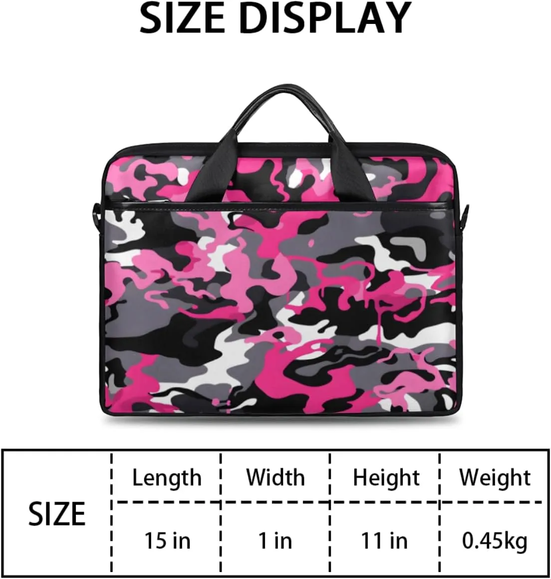 Fun Camouflage Pattern Laptop Shoulder Bag for Tablet Computer Notebook Sleeve Messenger Carrying Case Briefcase Tote