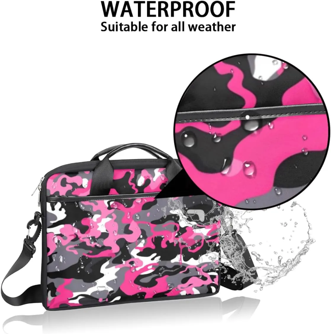 Fun Camouflage Pattern Laptop Shoulder Bag for Tablet Computer Notebook Sleeve Messenger Carrying Case Briefcase Tote