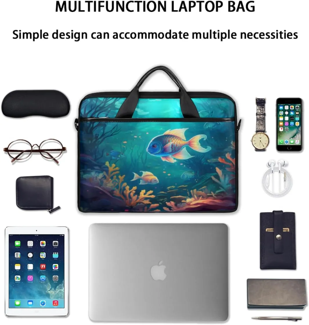 Fun Color Theme Laptop Shoulder Bag for Tablet Computer Notebook Sleeve Messenger Carrying Case Briefcase Tote