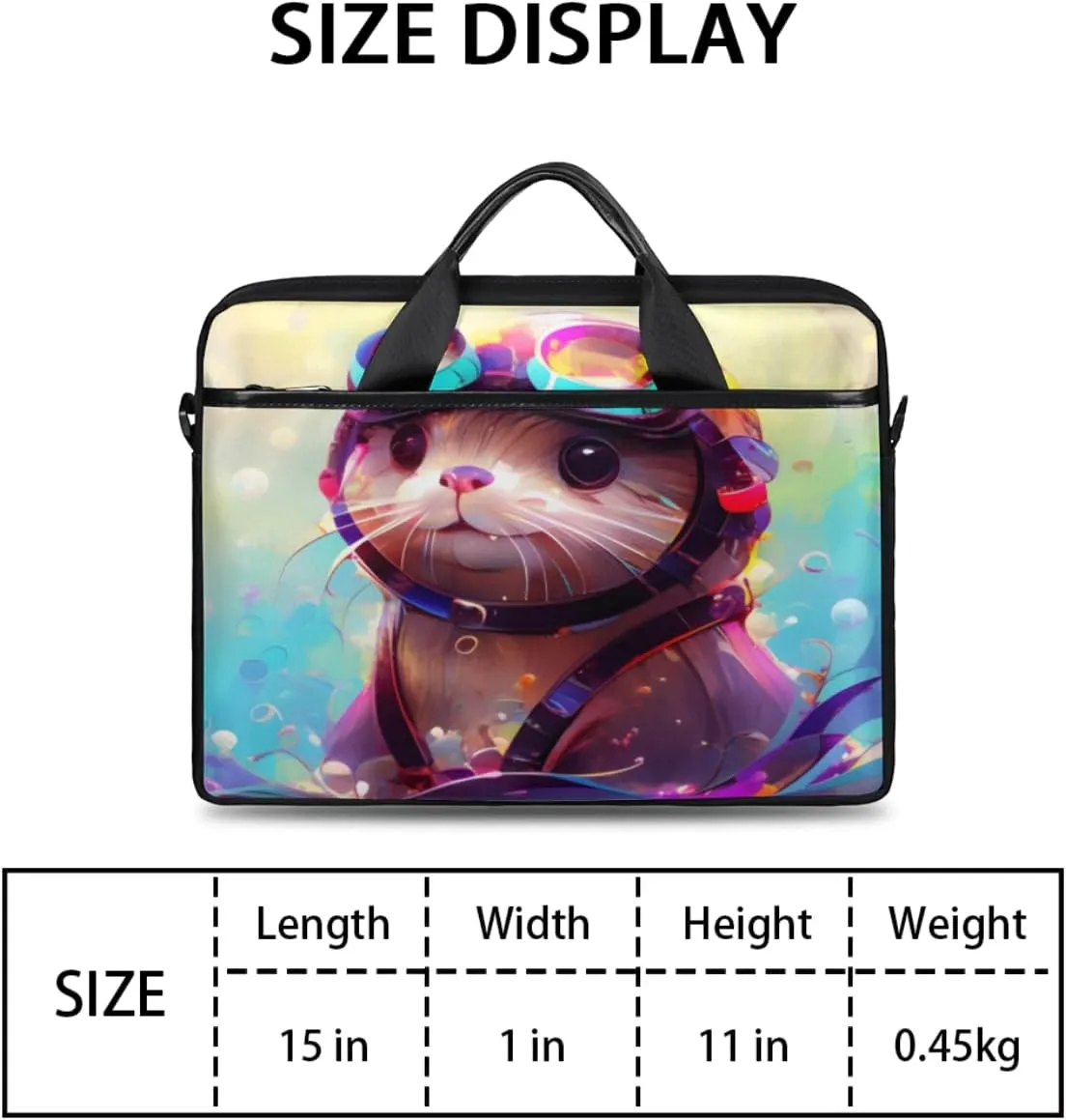 Fun Color Theme Laptop Shoulder Bag for Tablet Computer Notebook Sleeve Messenger Carrying Case Briefcase Tote