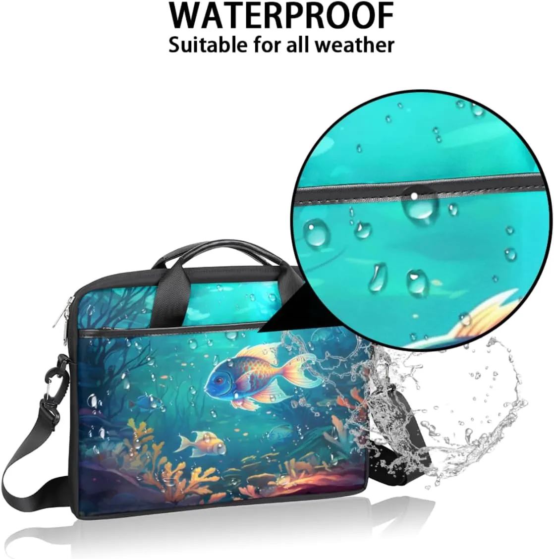 Fun Color Theme Laptop Shoulder Bag for Tablet Computer Notebook Sleeve Messenger Carrying Case Briefcase Tote