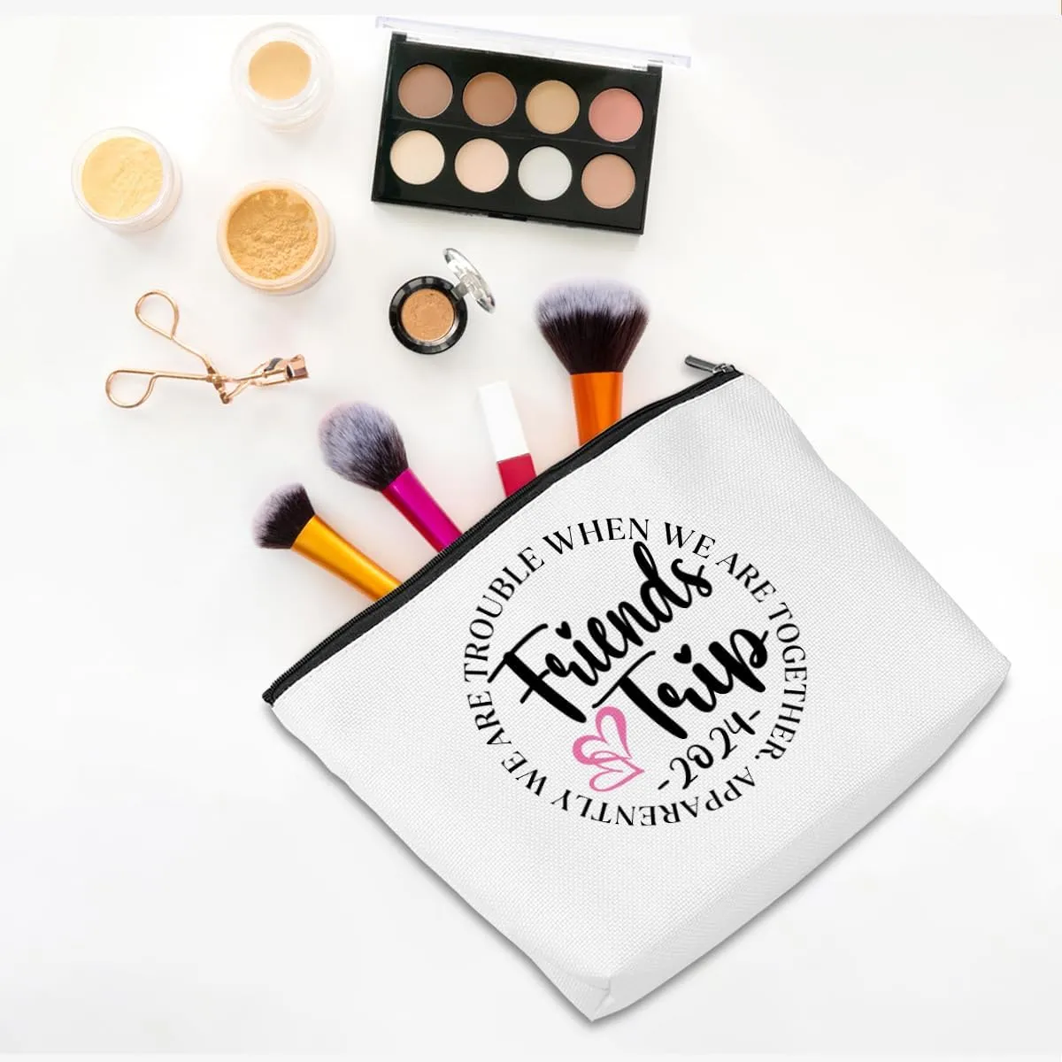 Fun Girls Trip 2024 Makeup Bag - Girls Weekend Gifts, Cosmetic & Toiletry Bag for Women, Bachelorette Party & Birthday