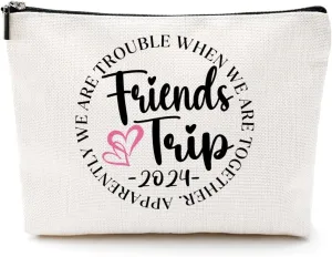 Fun Girls Trip 2024 Makeup Bag - Girls Weekend Gifts, Cosmetic & Toiletry Bag for Women, Bachelorette Party & Birthday