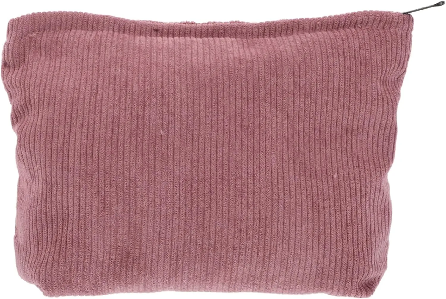 Fun Makeup Bag Corduroy Big Travel Pouch for Women Toiletry Case Pencil Pouch and Lipstick Holder