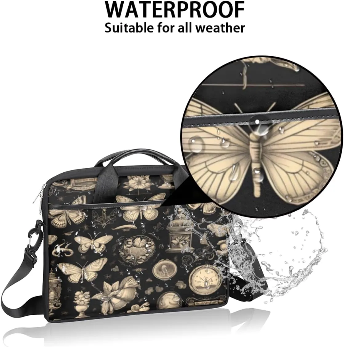 Fun Mushroom Pattern Laptop Shoulder Bag for Tablet Computer Notebook Sleeve Messenger Carrying Case Briefcase Tote