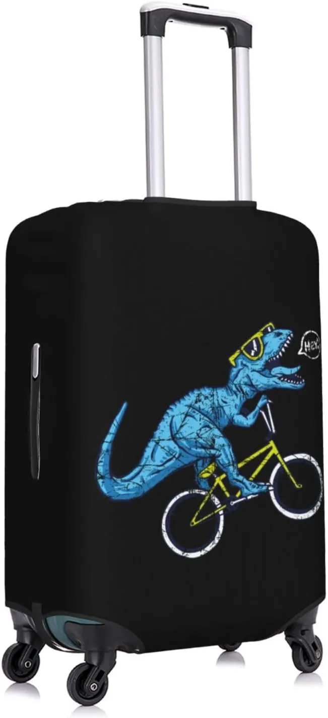 Fun Riding Dinosaur Print Washable Luggage Cover - Fashion Suitcase Protector Fits 18-32 Inch Luggage