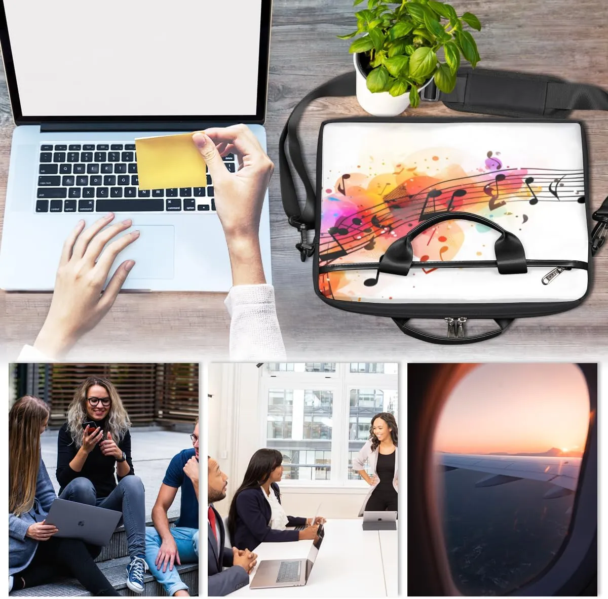 Fun The Food Texture Laptop Shoulder Bag for Tablet Computer Notebook Sleeve Messenger Carrying Case Briefcase Tote