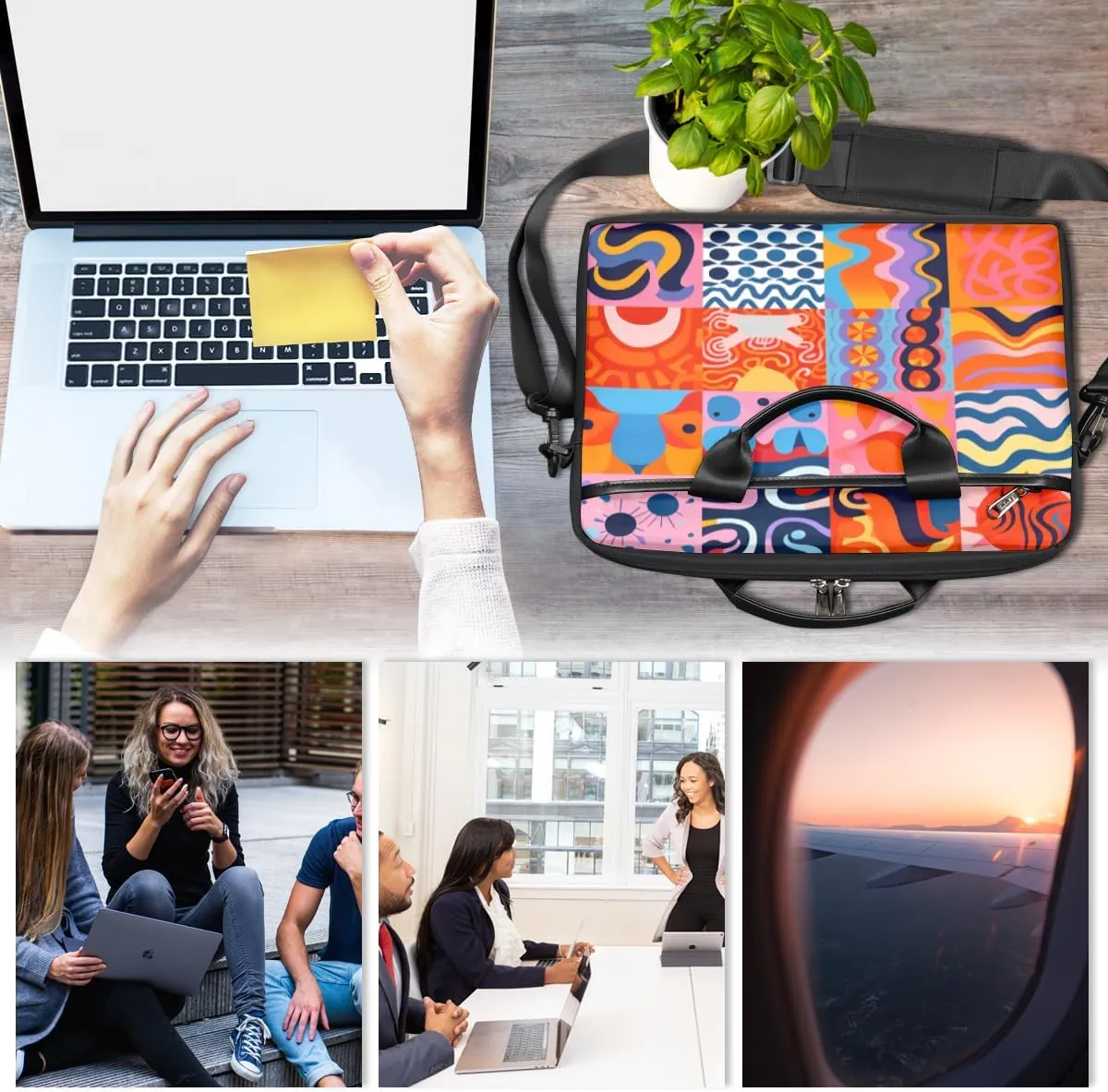 Fun The Food Texture Laptop Shoulder Bag for Tablet Computer Notebook Sleeve Messenger Carrying Case Briefcase Tote