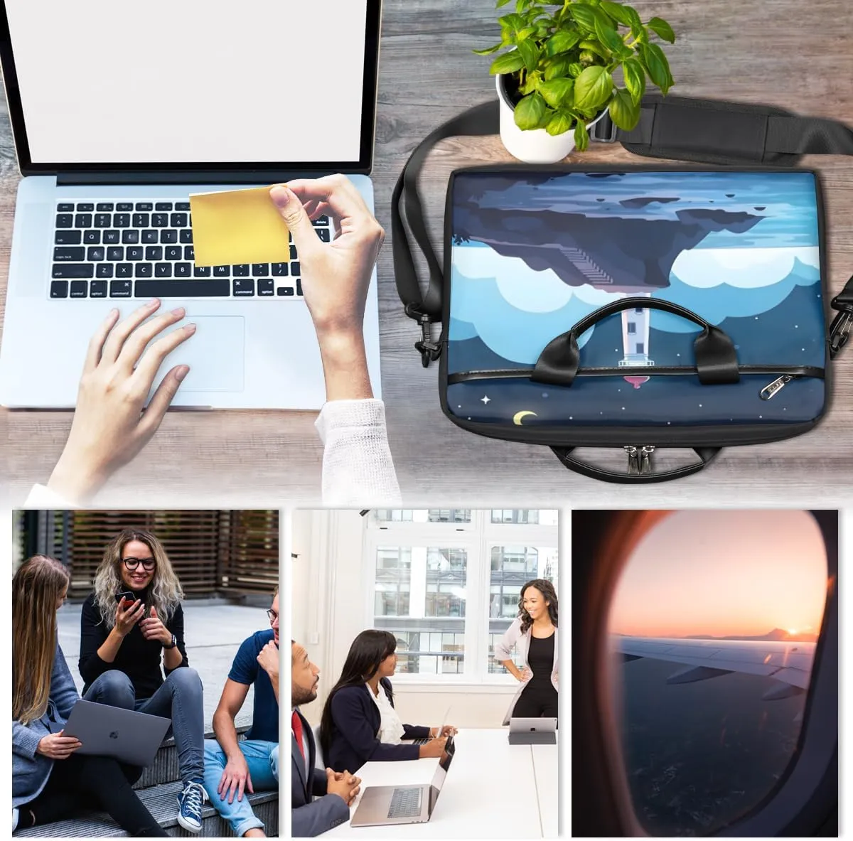 Fun The Food Texture Laptop Shoulder Bag for Tablet Computer Notebook Sleeve Messenger Carrying Case Briefcase Tote