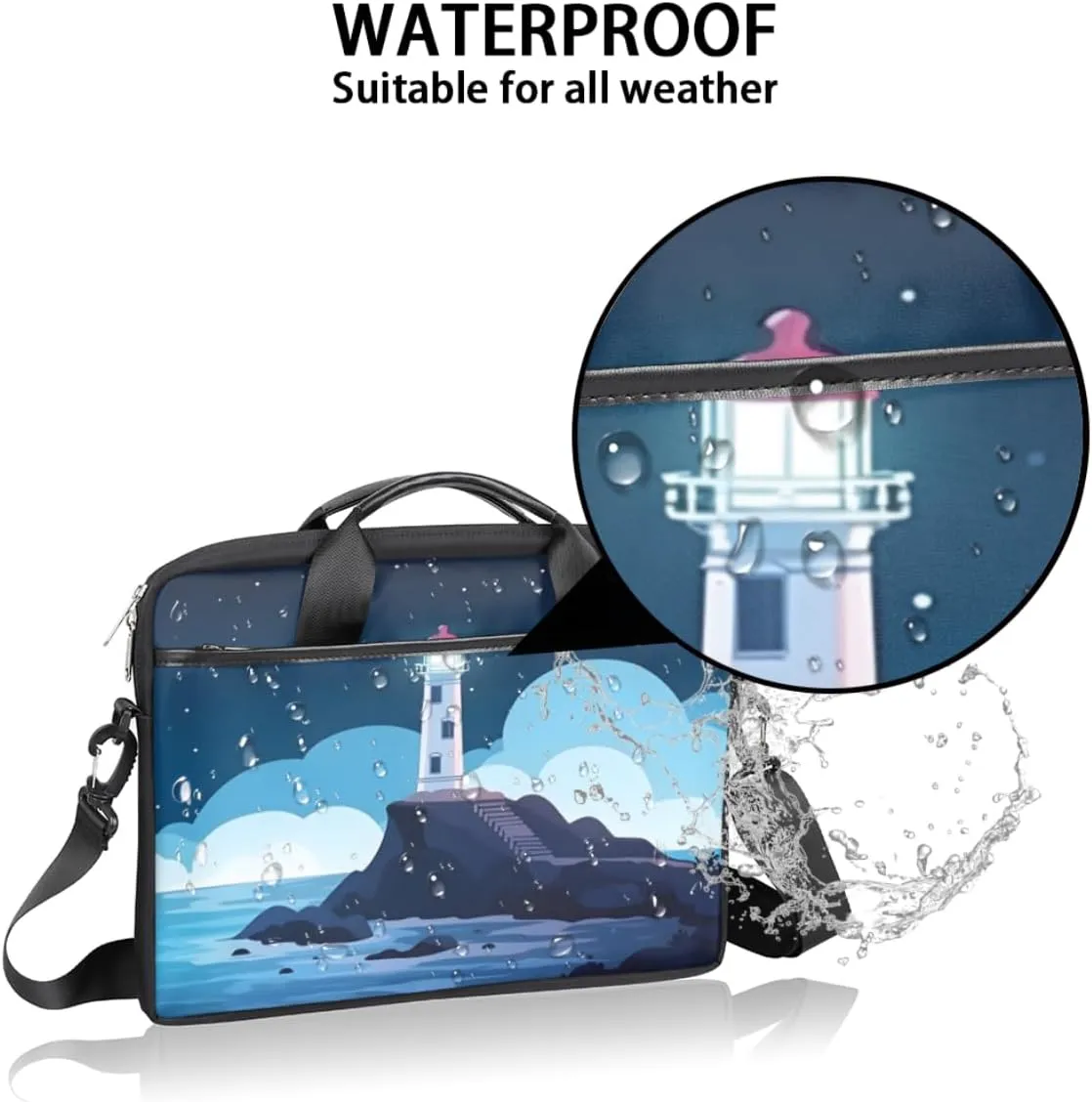 Fun The Food Texture Laptop Shoulder Bag for Tablet Computer Notebook Sleeve Messenger Carrying Case Briefcase Tote