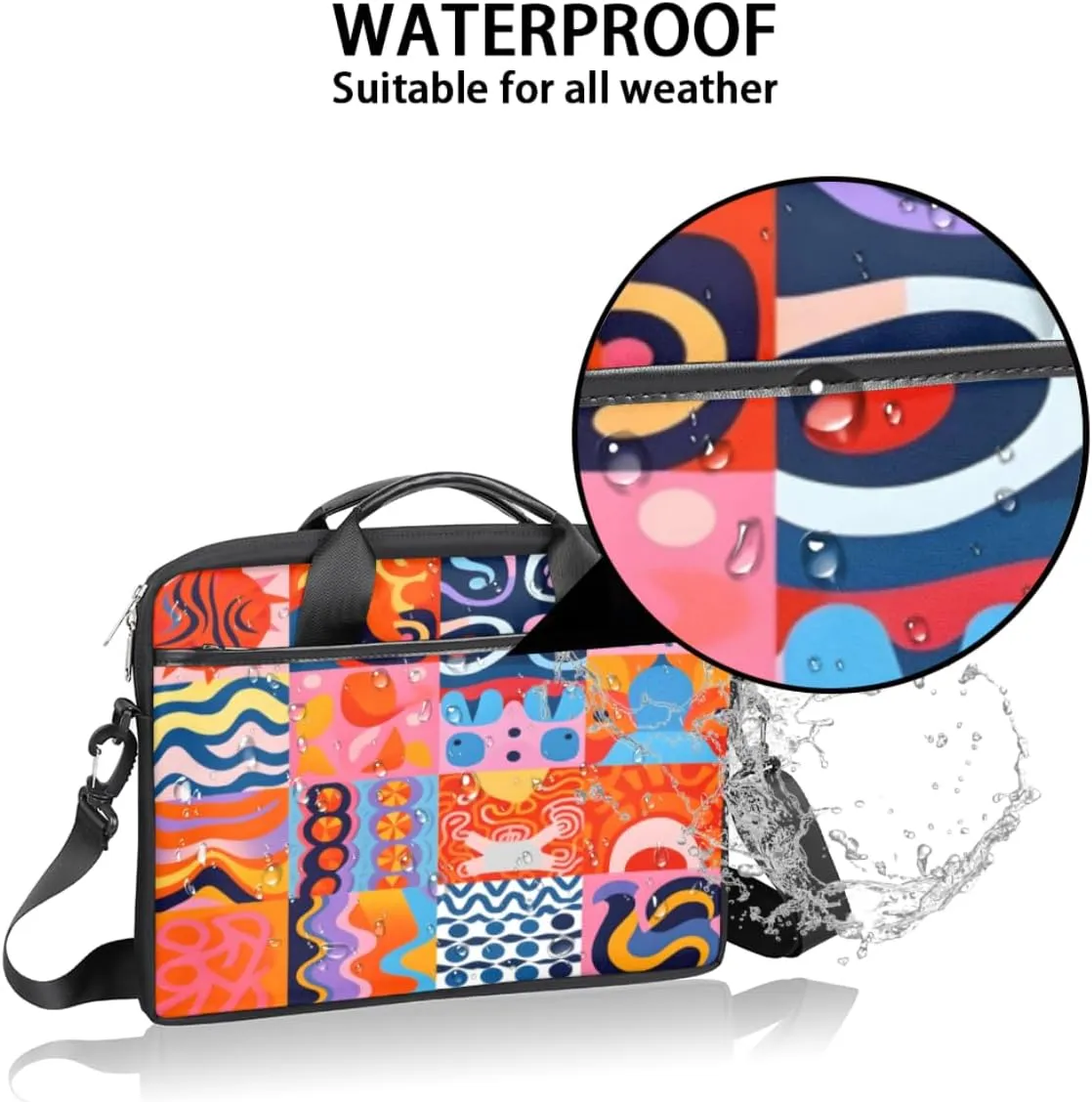 Fun The Food Texture Laptop Shoulder Bag for Tablet Computer Notebook Sleeve Messenger Carrying Case Briefcase Tote