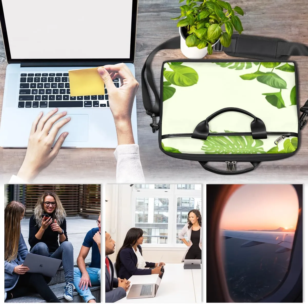 Fun The Food Texture Laptop Shoulder Bag for Tablet Computer Notebook Sleeve Messenger Carrying Case Briefcase Tote