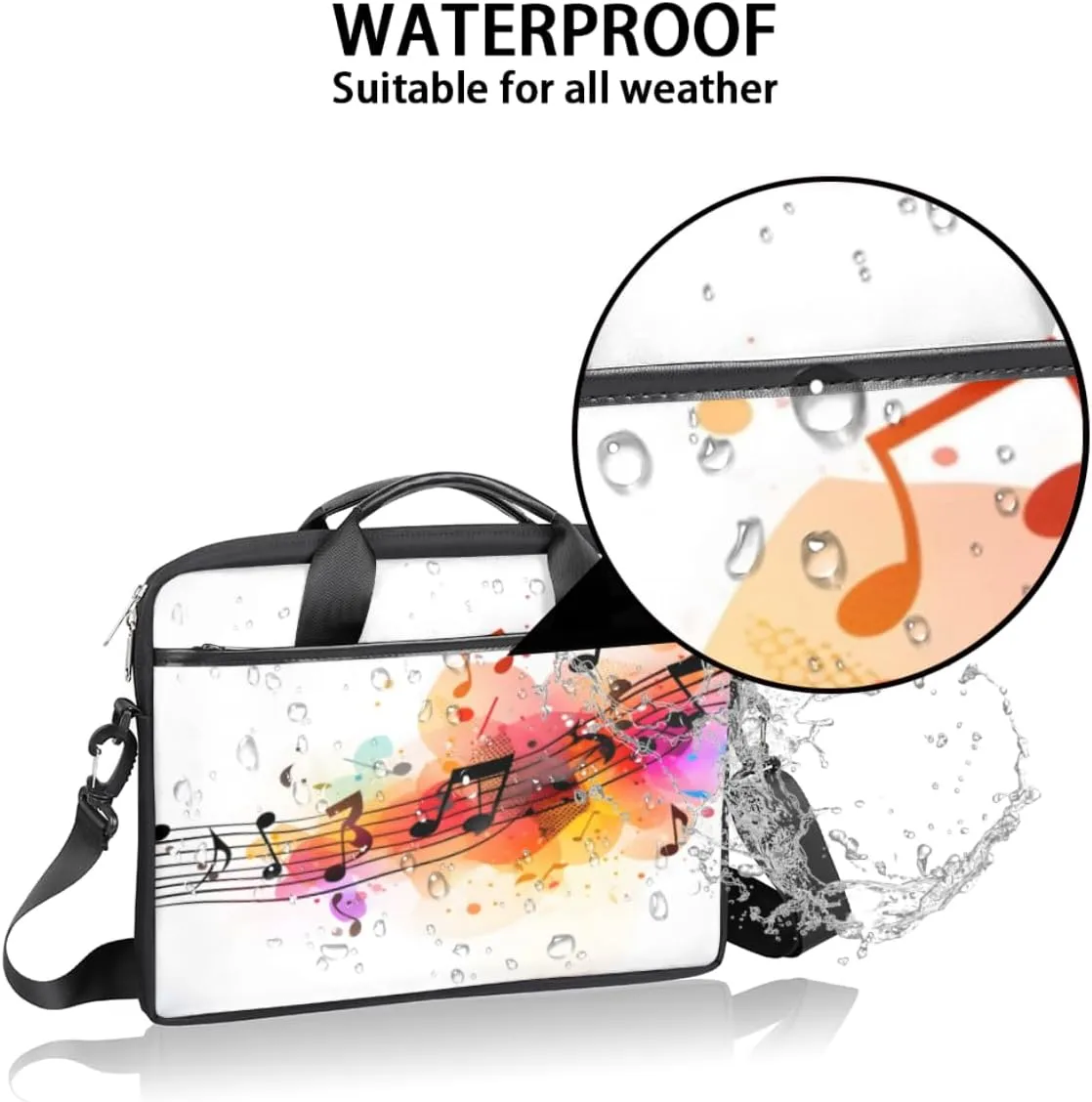 Fun The Food Texture Laptop Shoulder Bag for Tablet Computer Notebook Sleeve Messenger Carrying Case Briefcase Tote