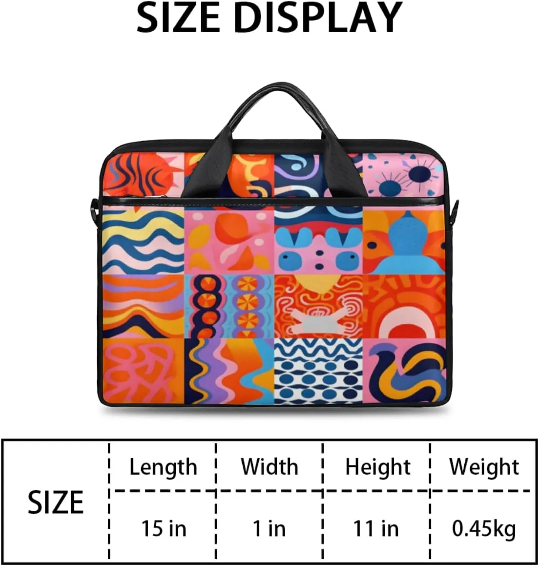 Fun The Food Texture Laptop Shoulder Bag for Tablet Computer Notebook Sleeve Messenger Carrying Case Briefcase Tote