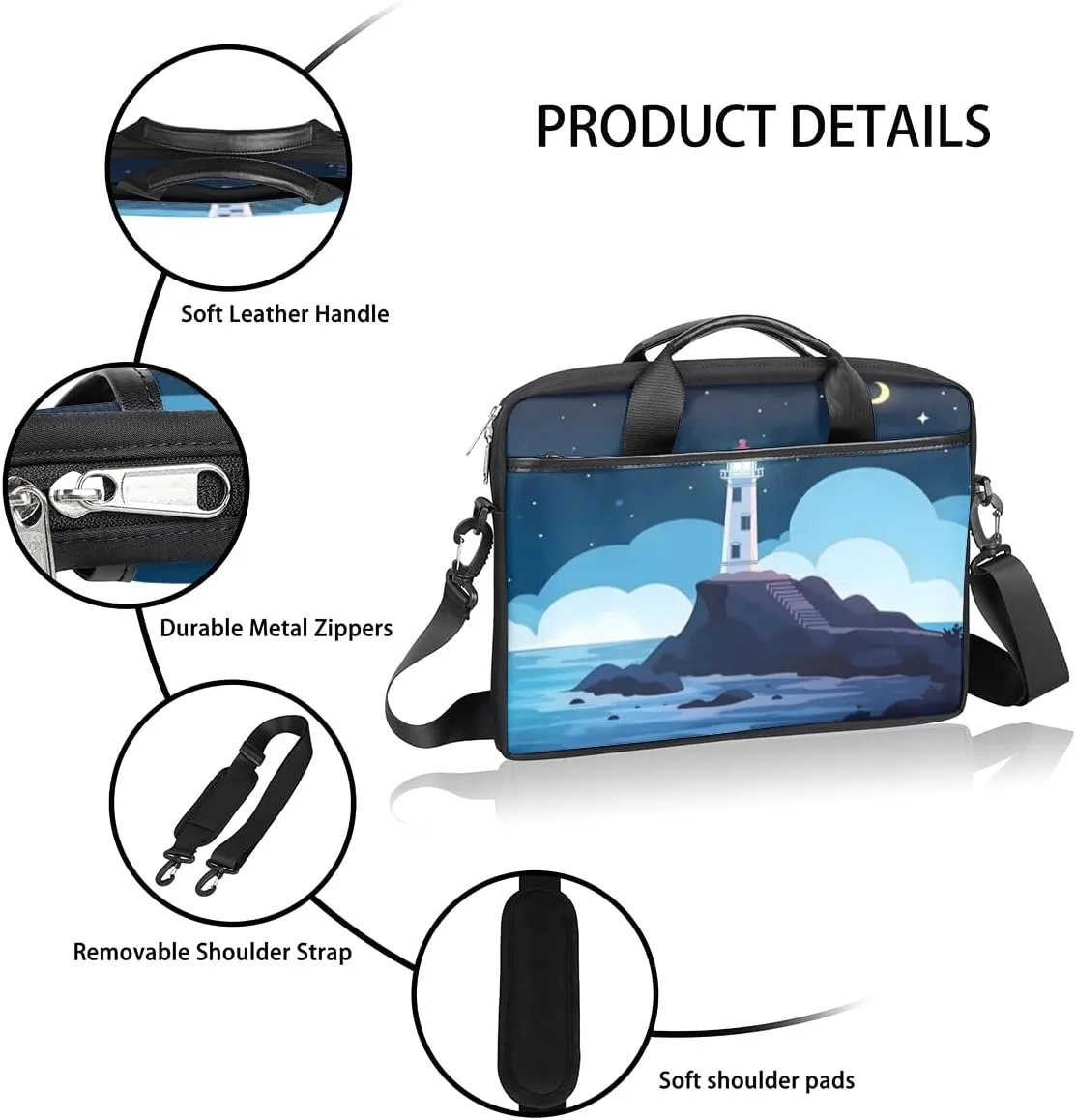 Fun The Food Texture Laptop Shoulder Bag for Tablet Computer Notebook Sleeve Messenger Carrying Case Briefcase Tote