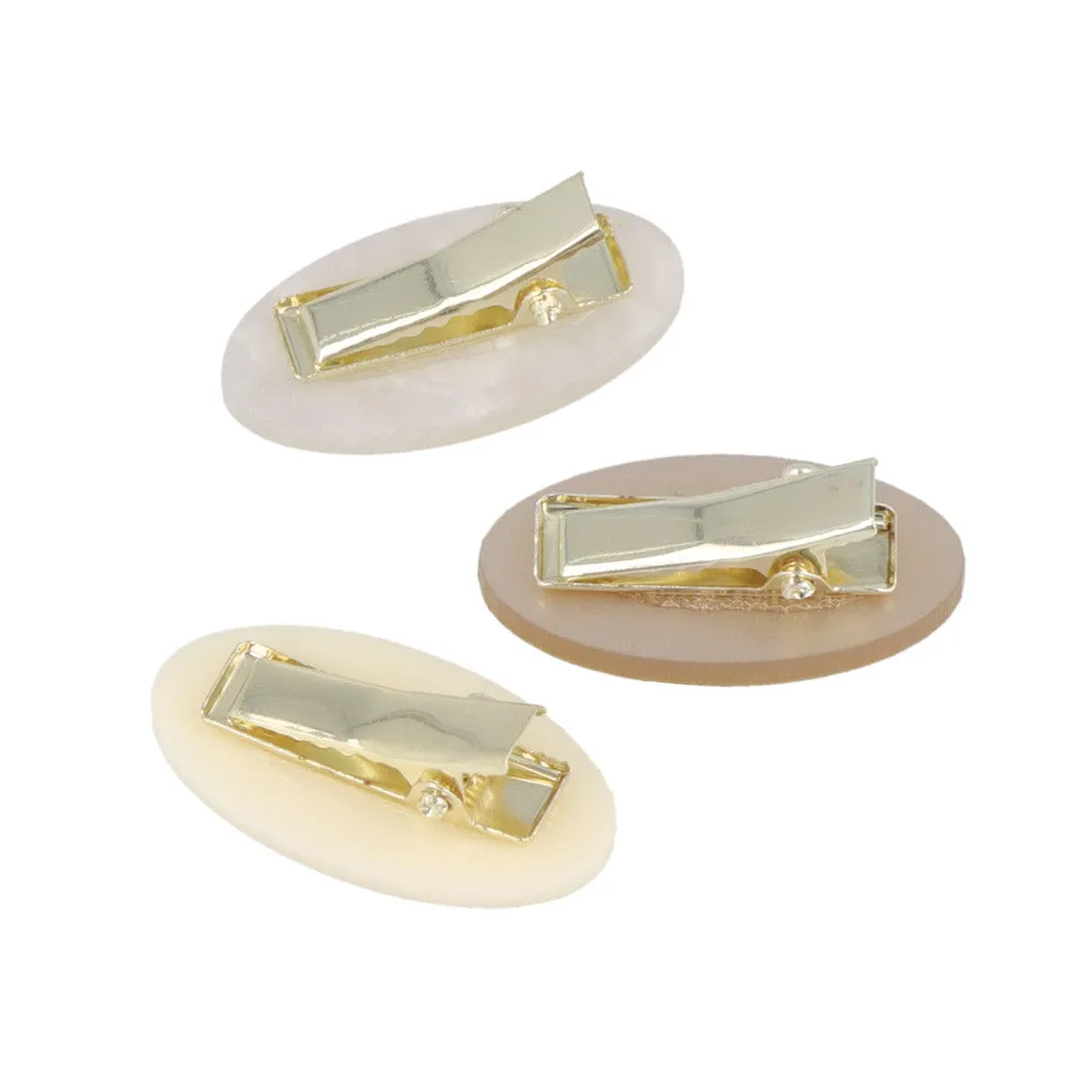 Glittering Oval Mini Pinch Clip Set