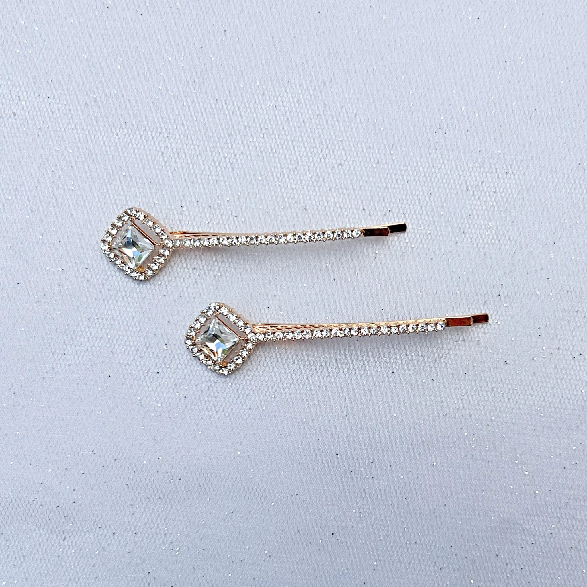 Gold Hair Slides Sparkly Hair Clips