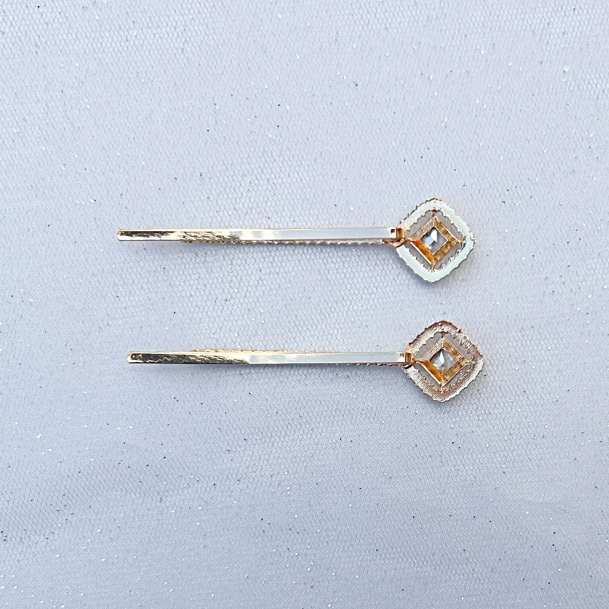 Gold Hair Slides Sparkly Hair Clips