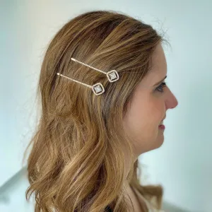 Gold Hair Slides Sparkly Hair Clips