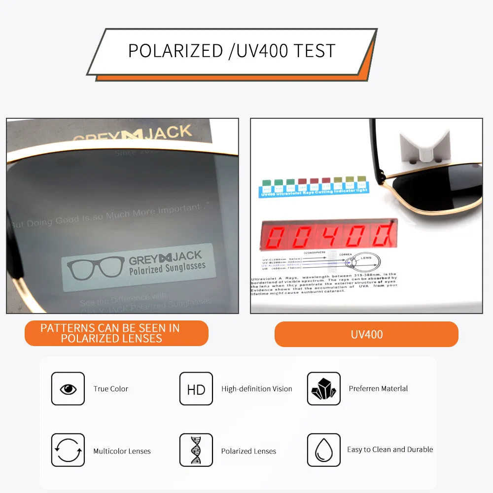 GREY JACK Fashion Polarized Sunglasses with UV Protection 0975