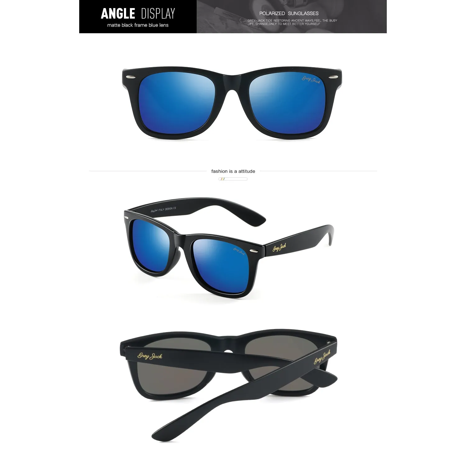 GREY JACK PC Frame Square Polarized Sports Sunglasses 1104