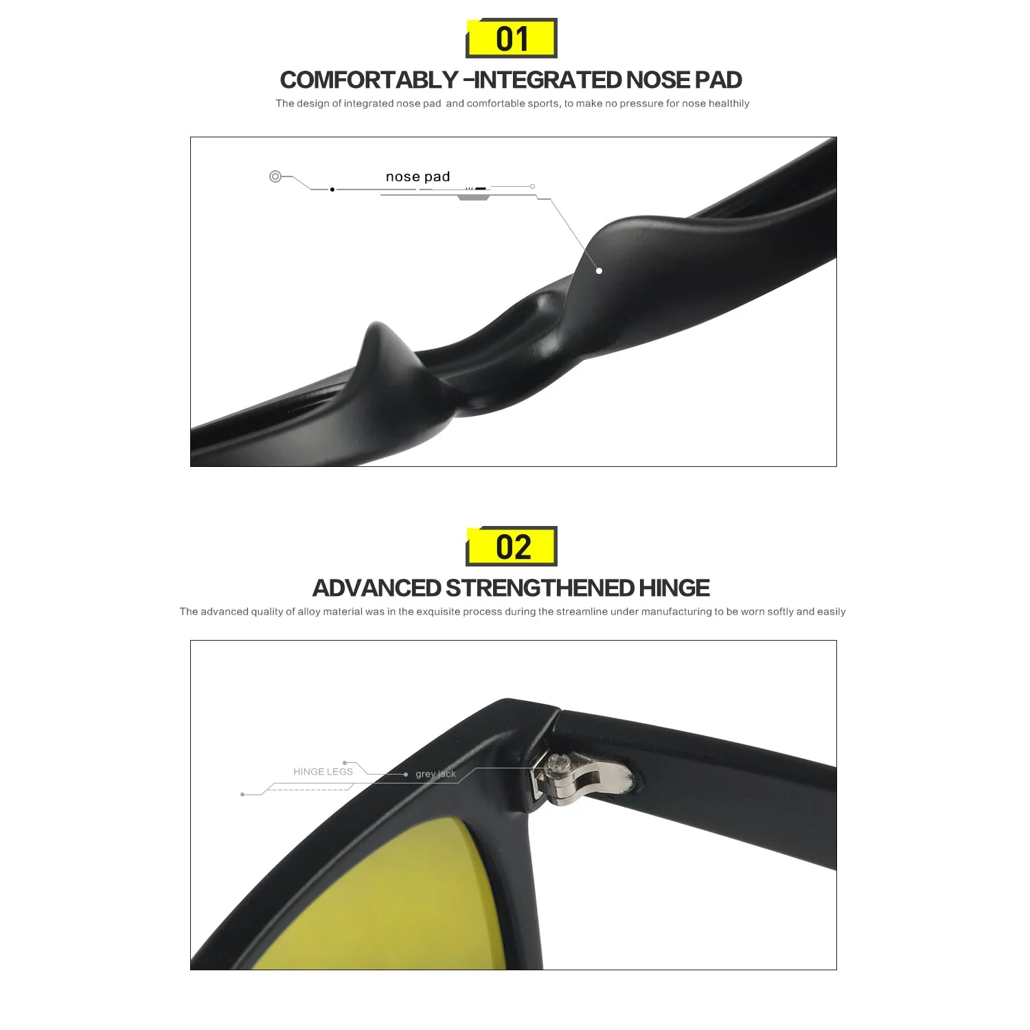 GREY JACK PC Frame Square Polarized Sports Sunglasses 1104