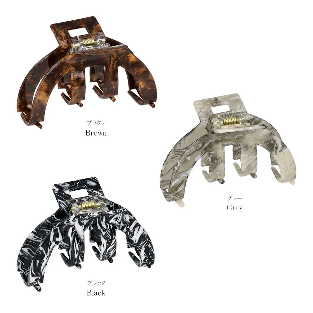 Half Round Marble Claw Clip