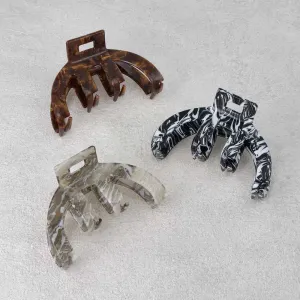 Half Round Marble Claw Clip